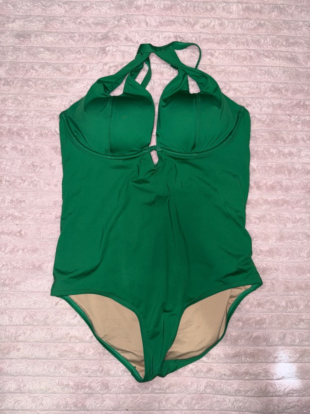 City Chic Kelly Green Halter One-Piece Swimsuit